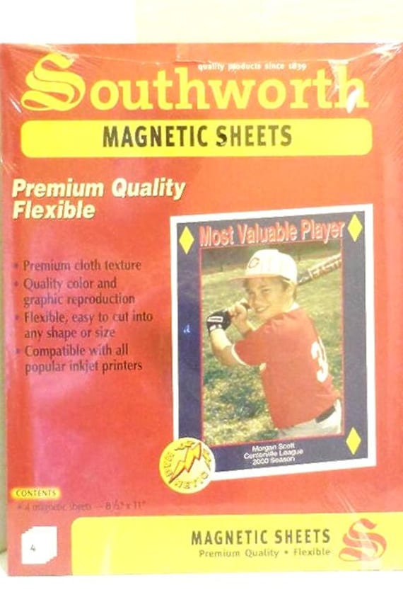 Magnetic Printable Inkjet Sheets |  Package of Four Magnetic Printable Sheets 8-1/2 X 11