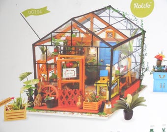 DIY Miniature Greenhouse Kit, Book Nook Kit, Cathy's Flower House