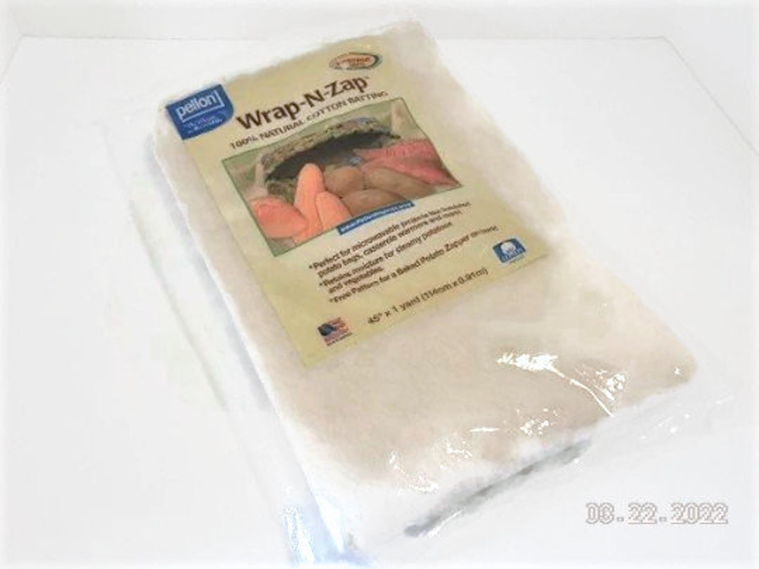 Wrap N Zap 100% Natural Cotton Batting. Perfect for Microwavable