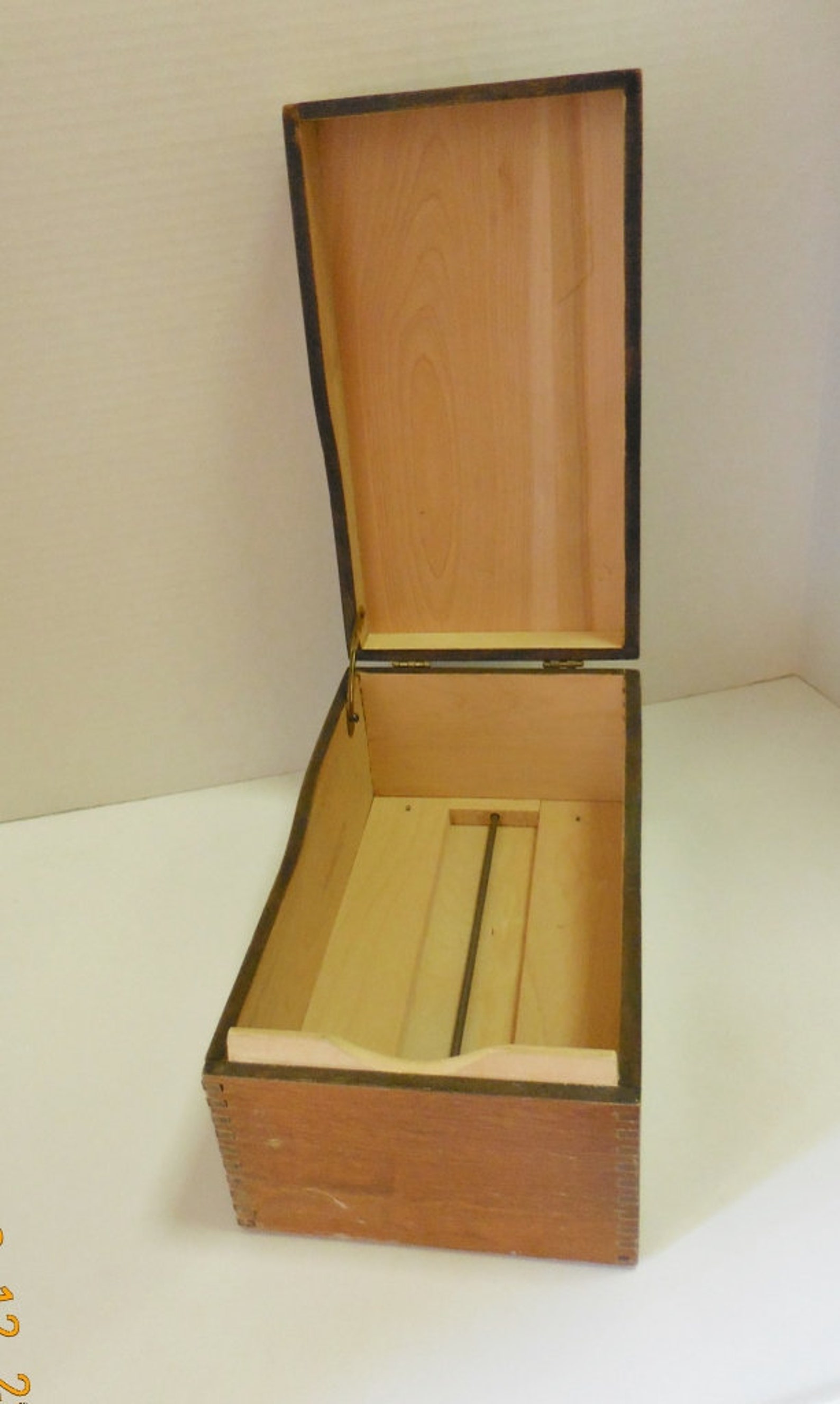 Vintage Wood File Box Dovetailed Wood Office Storage Box Etsy