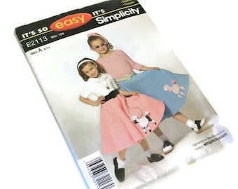Simplicity Pattern Girls' Poodle Skirt | Size 3-14 Child And Girls' Cute Circle Skirt