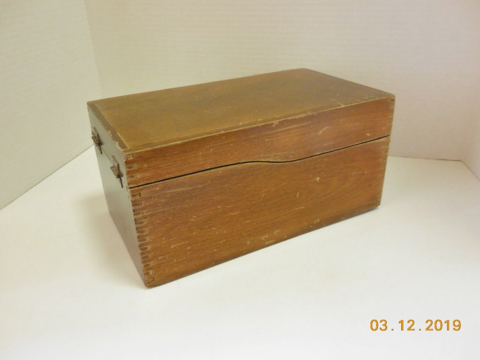 Vintage Wood File Box Dovetailed Wood Office Storage Box Etsy