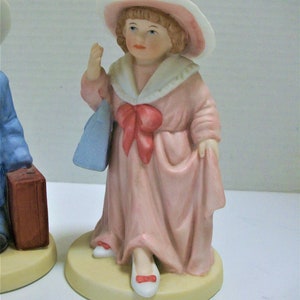 Playing Dress-Up Homco Figurines of Children Boy And Girl Figurines Dressed in Mom & Dad's Clothes image 3