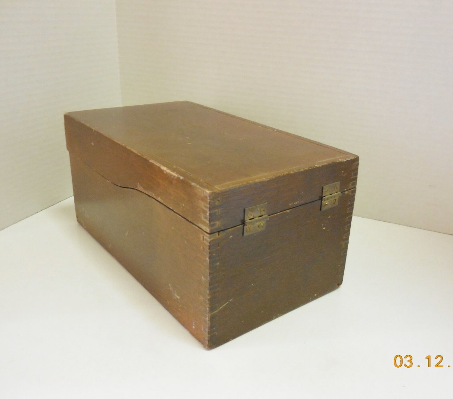 Vintage Wood File Box Dovetailed Wood Office Storage Box Etsy