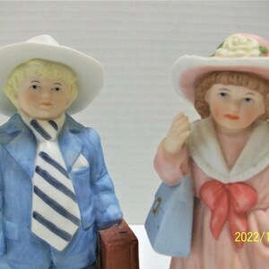 Playing Dress-Up Homco Figurines of Children Boy And Girl Figurines Dressed in Mom & Dad's Clothes image 5