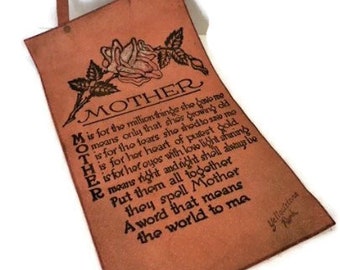 Souvenir Leather Wall Hanging With Printed MOTHER Poem