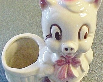 Vintage Little Piggy Ceramic Planter