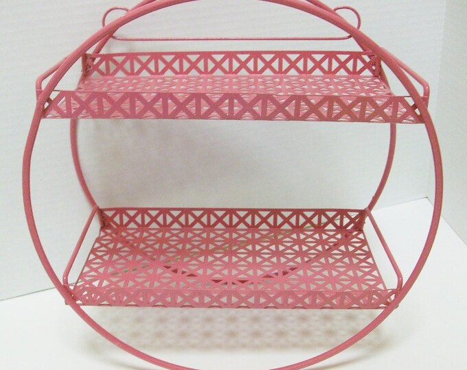 Vintage Upcycled Metal Shelf Painted Hot Pink Etsy