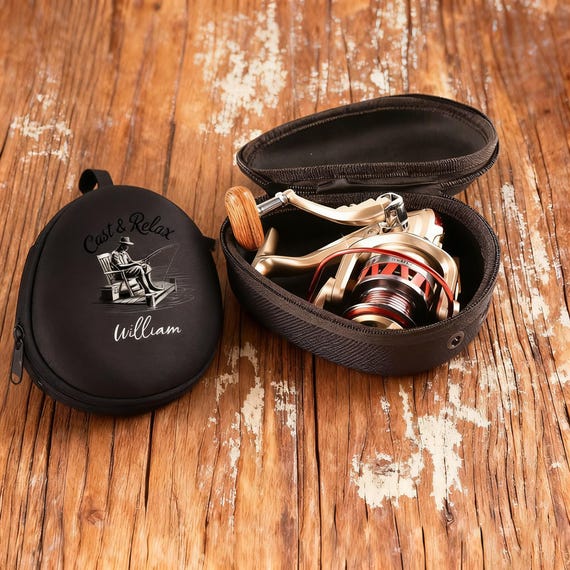 customized fishing reel bag accessory Personalized EVA Fishing Reel Case, Hard Shell Spinning Reel Protector,  Portable Water-drop Shaped Reel Bag, Custom Reel Storage Pouch