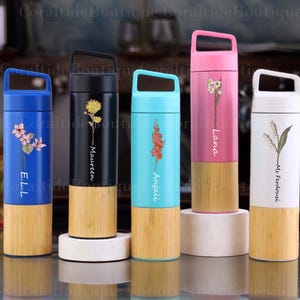 Vaso personalizado de 20 oz con diseño de flor de nacimiento, taza de acero inoxidable, vaso térmico, regalo para el Día de la Madre, regalo de boda