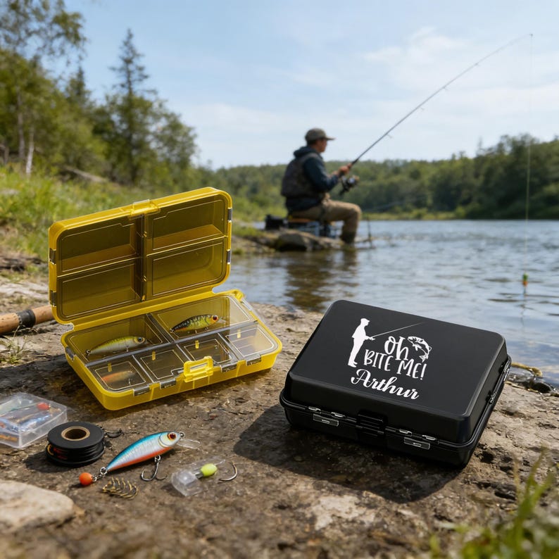 Personalized Double-Layer Fishing Lure Box – Multifunctional PP Bait Storage, Tackle Organizer, Custom Printed image 4