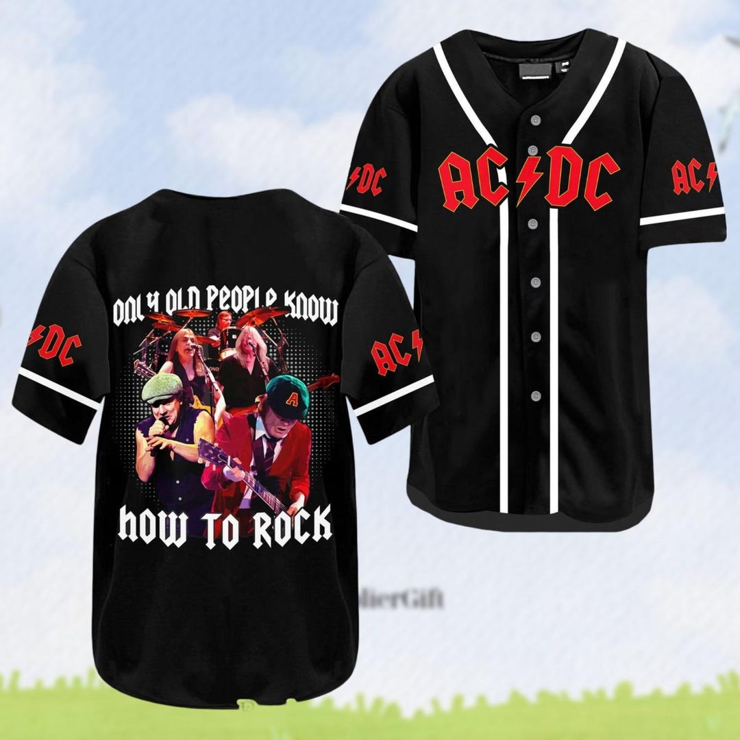 Acdc Band Baseball Jersey, Acdc 2025 Tour Shirt, Acdc Baseball Team ...