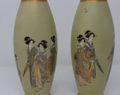 Stunning Antique Japanese Satsuma Pair Vases - Kinkozan