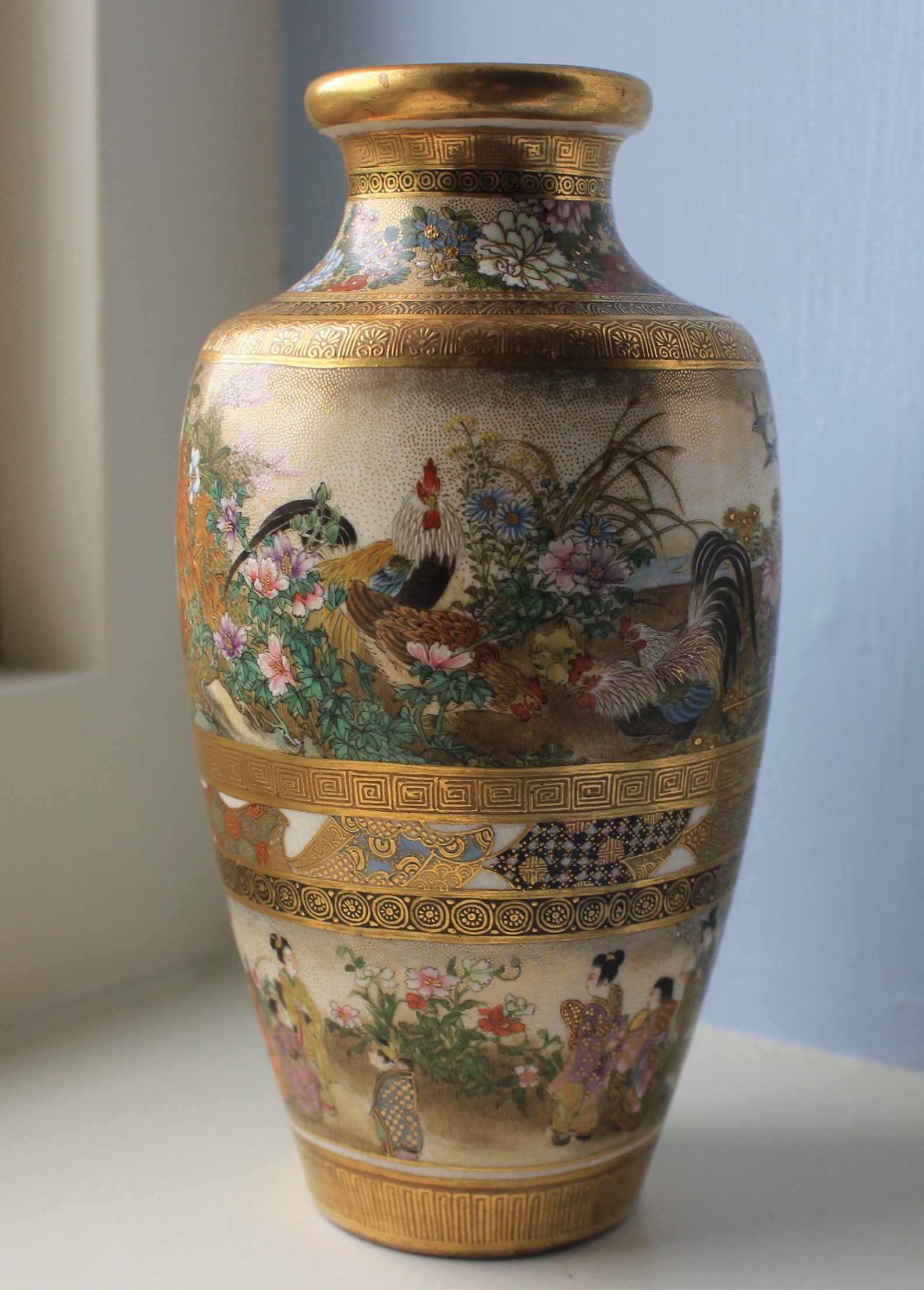 Stunning Antique Japanese Satsuma Vase Kinkozan Etsy
