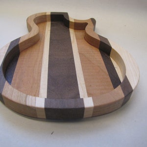 Guitar Catch All Tray, Birthday Gift Guitar Tray, Valet Tray Gift for Musician, Hardwood Guitar Shaped, lp style, 3 free wooden guitar picks