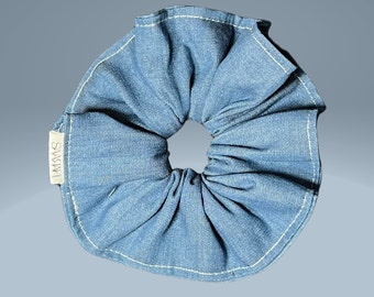 Handgemaakte katoenen haar scrunchy / scrunchies - DENIM