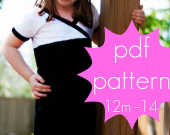 Crossover Tunic and Dress - INSTANT download - 12m - 14 - wrap - pdf sewing pattern