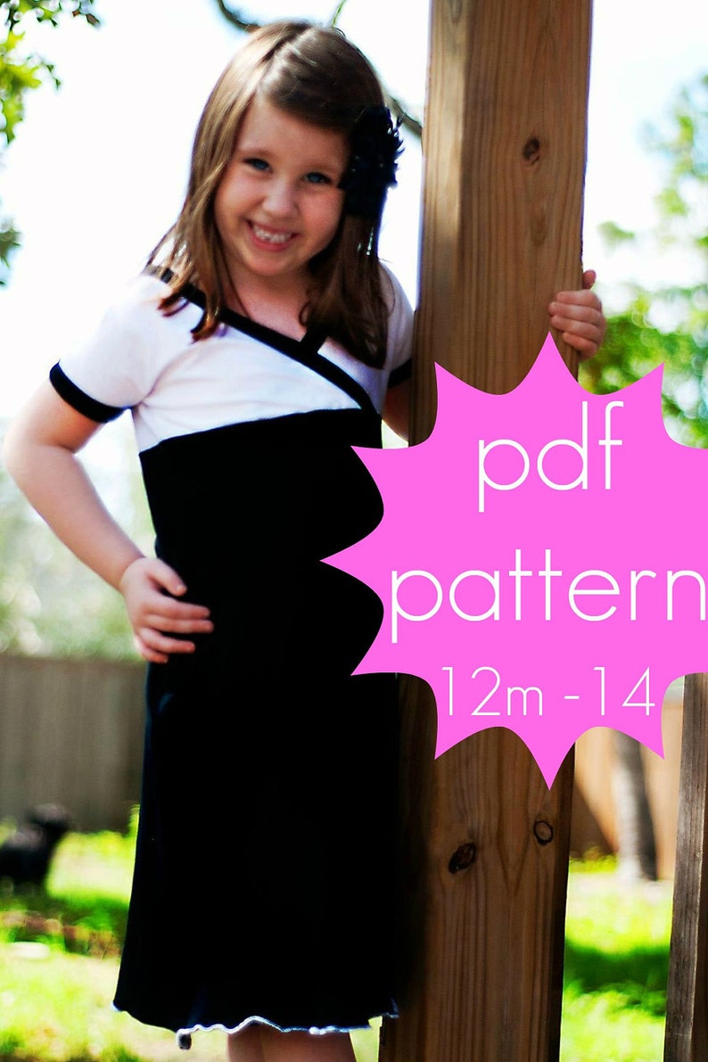 Crossover Tunic and Dress INSTANT download 12m 14 wrap pdf sewing pattern image 1