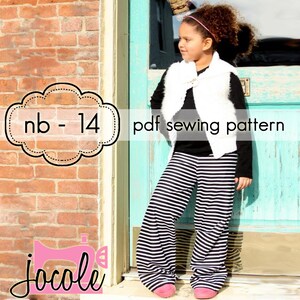 Girls Wideleg Pants, Capris and Shorts INSTANT DOWNLOAD nb through 14 doll, 3 length options pdf sewing pattern image 1