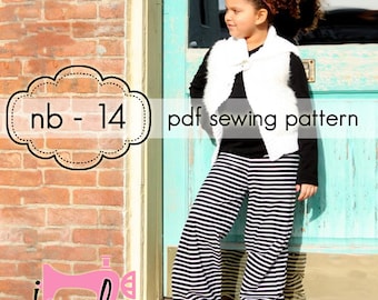 Girls Wideleg Pants, Capris and Shorts - INSTANT DOWNLOAD - nb through 14 + doll, 3 length options - pdf sewing pattern