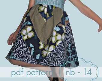 Happy Herringbone Halter Dress - INSTANT download - tunic or knee length - nb-14 and doll, pdf sewing pattern