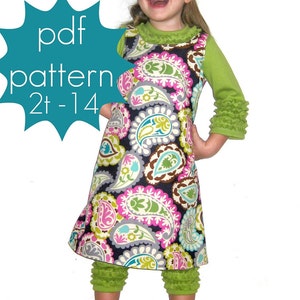 A-Line Shift Tunic or Dress INSTANT download 2t 14 and doll Handmade PDF Sewing Pattern image 1