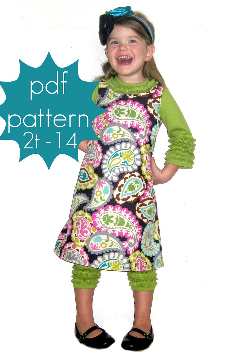 A-Line Shift Tunic or Dress INSTANT download 2t 14 and doll Handmade PDF Sewing Pattern image 1