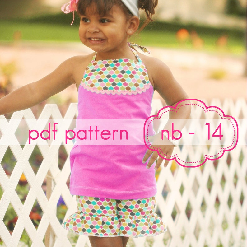 Mega Ruffle Pants INSTANT download shorts, capris, full lengths nb-14 pdf sewing pattern image 1