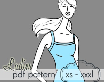 Ladies Shoreline Knit Tank - INSTANT DOWNLOAD - xs through xxxl - pdf sewing pattern