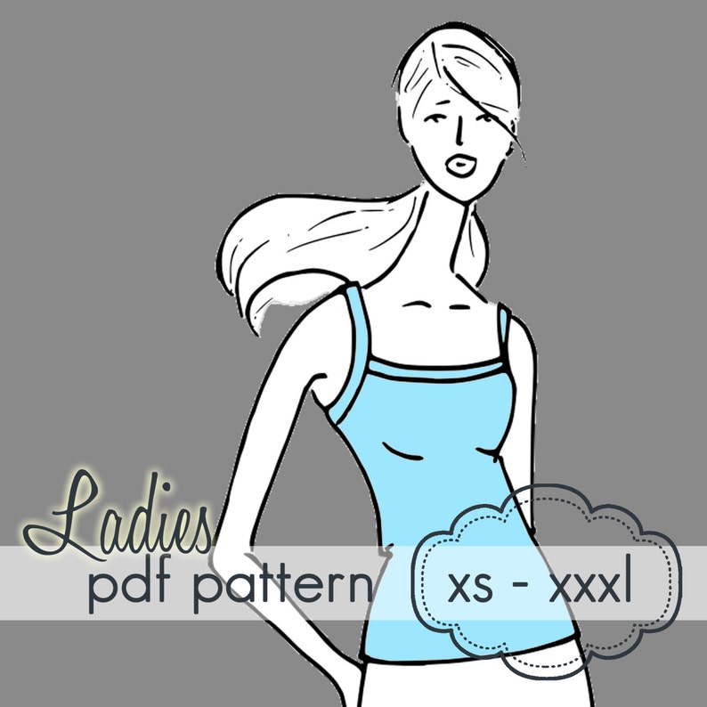 Ladies Shoreline Knit Tank INSTANT DOWNLOAD xs through xxxl pdf sewing pattern image 1