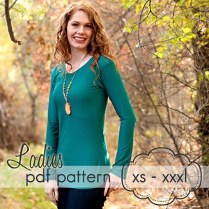Ladies Classic Tee INSTANT DOWNLOAD xs through xxxl pdf sewing pattern image 1