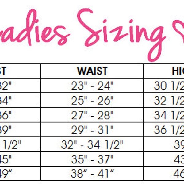 Jocole Sizing Guides - doll, nb, 3m, 6m, 12m, 18m, 2, 3, 4, 5, 6, 7, 8, 10, 12, 14, xs, s, m, l, xl, xxl, xxxl