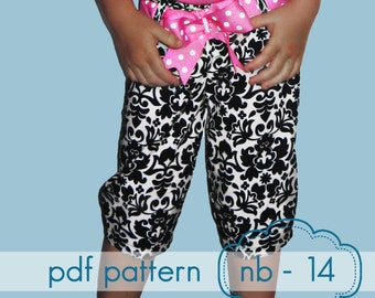 スキニーミニーパンツ - 即時ダウンロード - nb - 14歳と人形 - pdf 縫製パターン