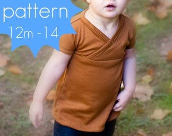 Crossover Tunic and Dress - INSTANT download - 12m - 14 - wrap - pdf sewing pattern