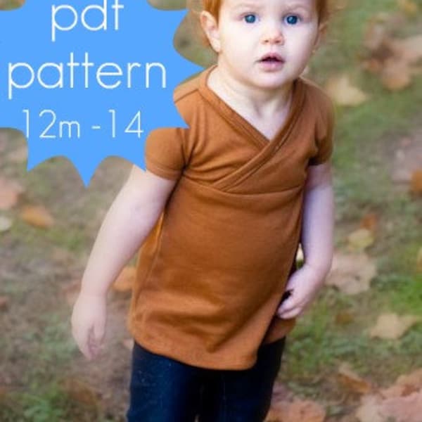 Crossover Tunic and Dress - INSTANT download - 12m - 14 - wrap - pdf sewing pattern