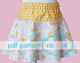Falda circular con caída y giro - Descarga instantánea - Patrón de costura en PDF - N.° 14 y muñeca