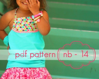 バウンシングバブルスカートまたはスコート - 即時ダウンロード - pdf 縫製パターン - nb - 14 - 3 種類の長さオプション