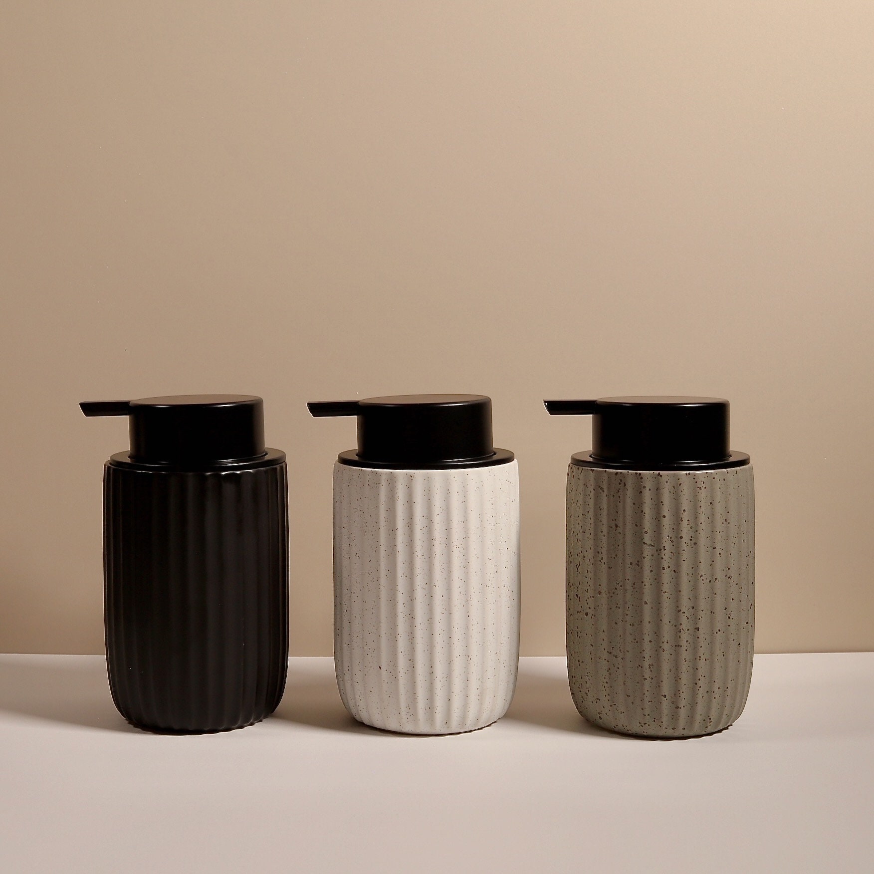 Norasu Ceramic Grooved Soap Dispenser (Foam and Liquid)