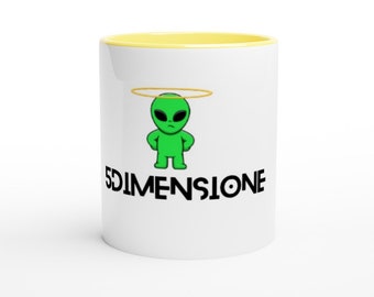 Taza de cerámica blanca de 11oz con interior de color personalizada en 5 dimensiones