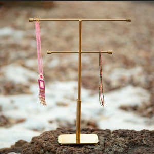 Gold Metal 2-Tier Adjustable Necklace Stand – Jewelry Organizer