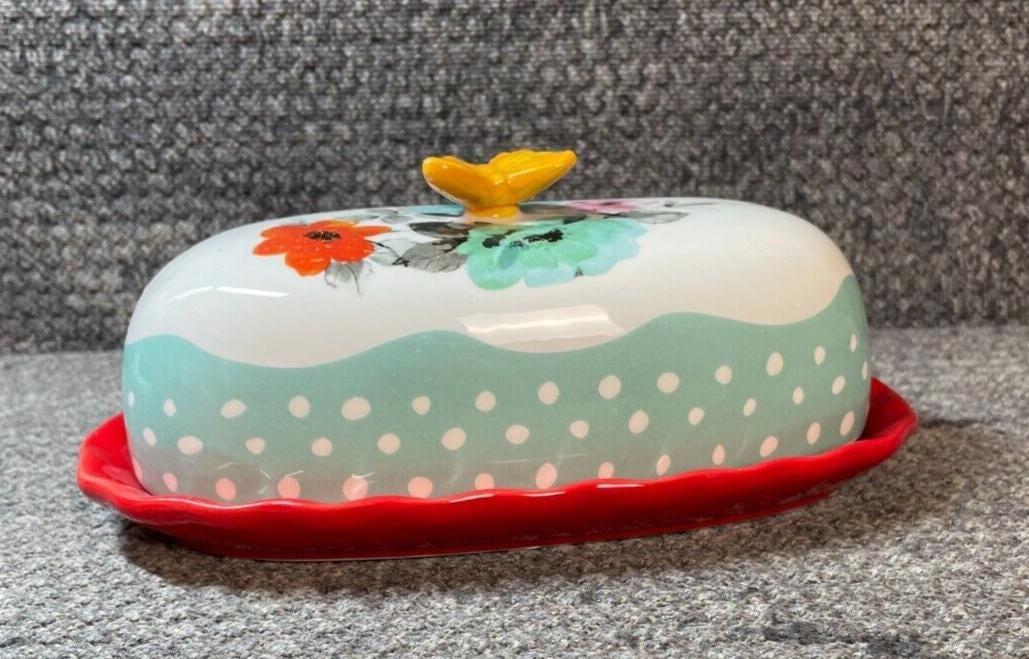 パイオニア・ウーマン フリーマーケット 花柄バター皿とクックブック