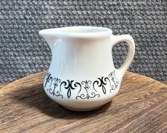 Homer Laughlin Best China Ironstone Creamer Pitcher Black Scroll VB IIII 1981