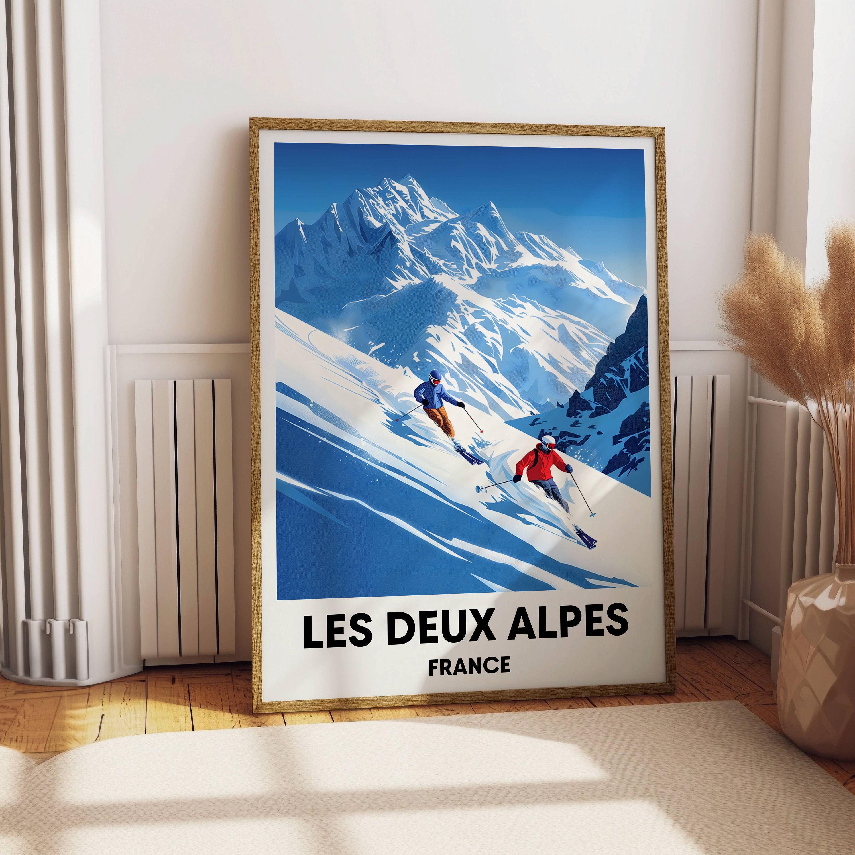 Poster Sur Toile Les 2 Alpes - 20x30 Cm, Décoration Chambre, Bureau, Cadeau Personnalisable