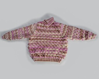 Handgestrickter Noppenpullover, pflegeleicht