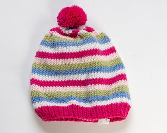 Gorro de bebé tejido a mano, circunferencia del gorro aprox 32-34 cm.