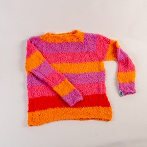 Hand-knitted, fluffy children&#39;s sweater
