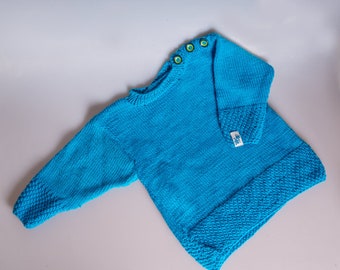 Hand knitted baby or toddler sweater