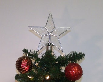 6 inch or 4 Inch Small Star for Table Top Trees, Stained Glass Tree Toppers