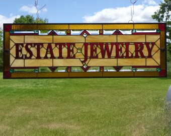 Custom Stained Glass Panels, Business Logo Signage