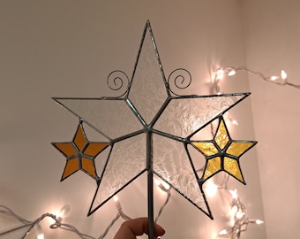 Whimsical Glass Star Tree Topper